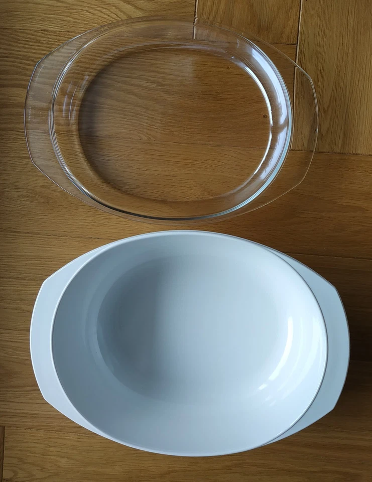 PLAT à FOUR - COCOTTE Ovale - Possibilité 2 plats - Verre pyrex - Dim 33x27cm - Photo 2/4