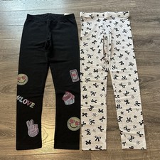 Girls Leggings Bundle Medium 7/8 Gray Black
