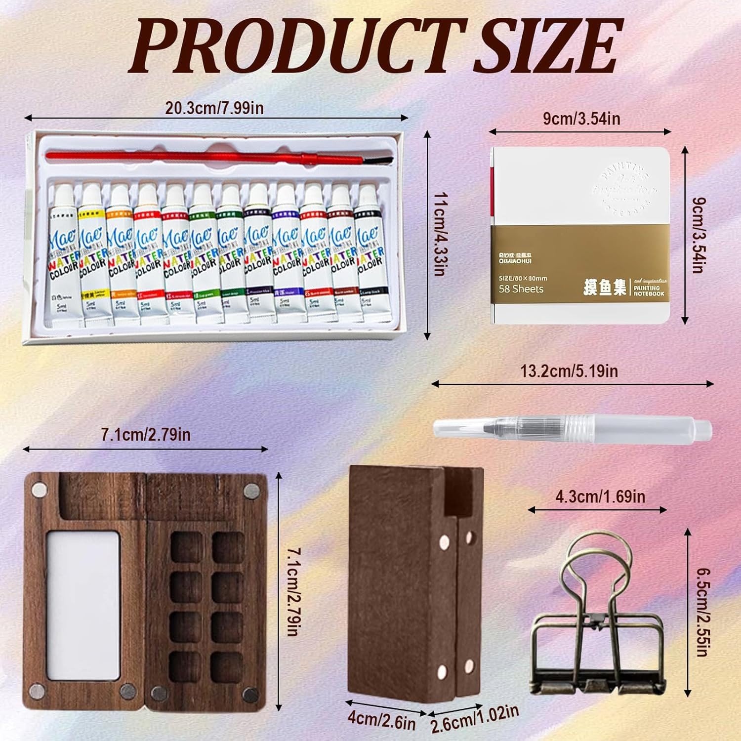 Watercolor Kit, Tobios Mini Watercolor Paint Set, 12 Color Mini Watercolor