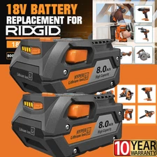 2 PACK For Ridgid 18V R840085 8.0Ah Lithium-ion Battery Rigid 18Volt R840087