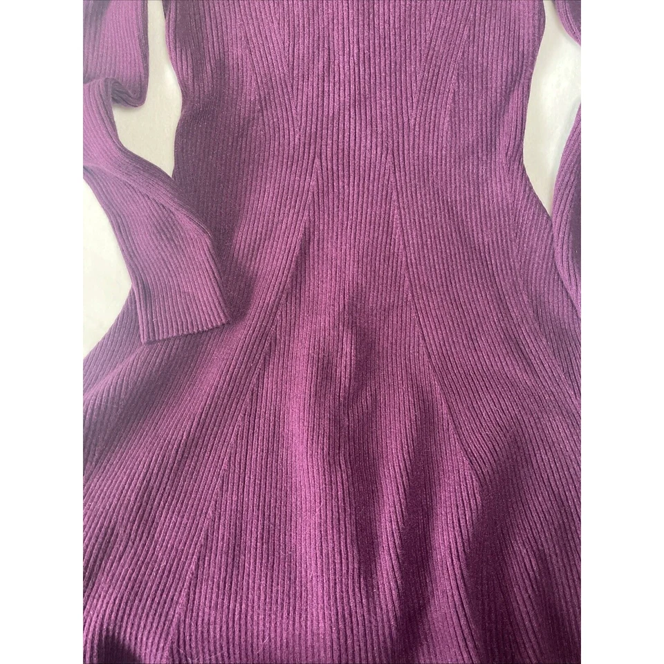 Nine West Burgundy Knit Sweater Dress Midi Size XL - Image 4 of 4