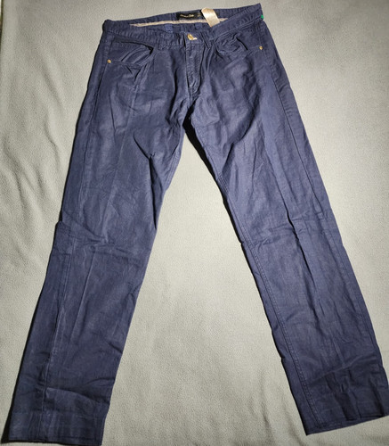 Massimo Dutti, MASSIMO DUTTI Pants Men W31 L29 Navy Blue Slim Casual Trousers Cotton