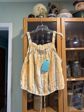 prAna Little Palm Cami - Striped Organic Cotton Tank Top in Yellow