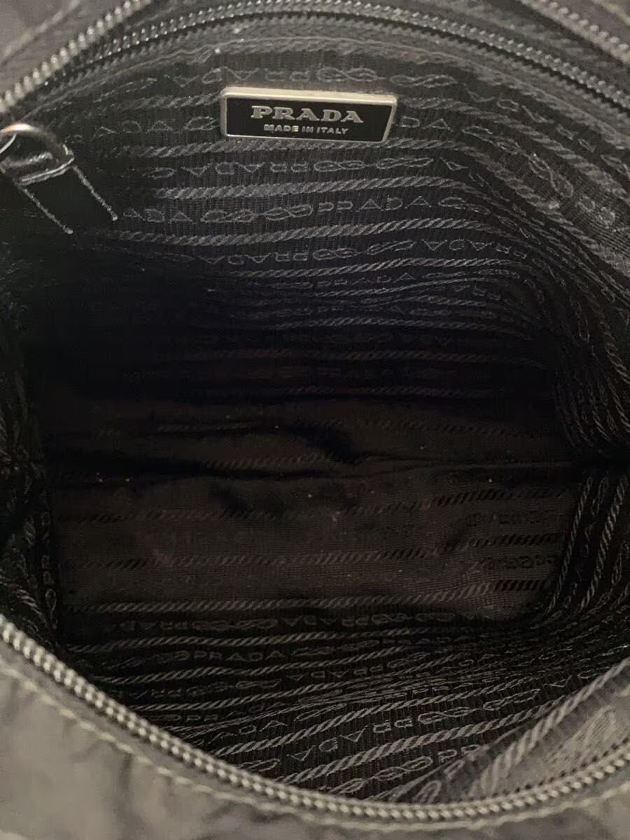 PRADA Triangle Logo Shoulder Bag, Nylon, Black — image 6
