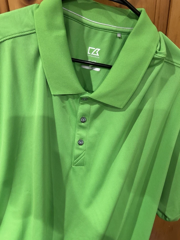 Cutter & Buck Polo Golf Dry Tech Men 50+UV 4XLT Bright Green - Image 2 of 4