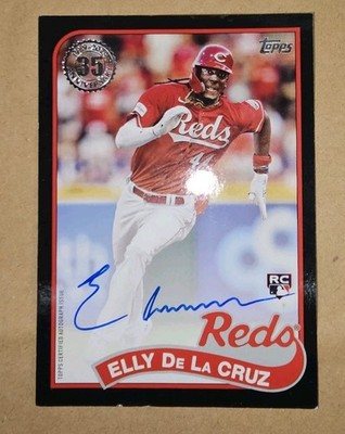 2024 Topps 89 BA-ED Elly De La Cruz RC Reds 1989 Black Auto /199 35th Rookie 