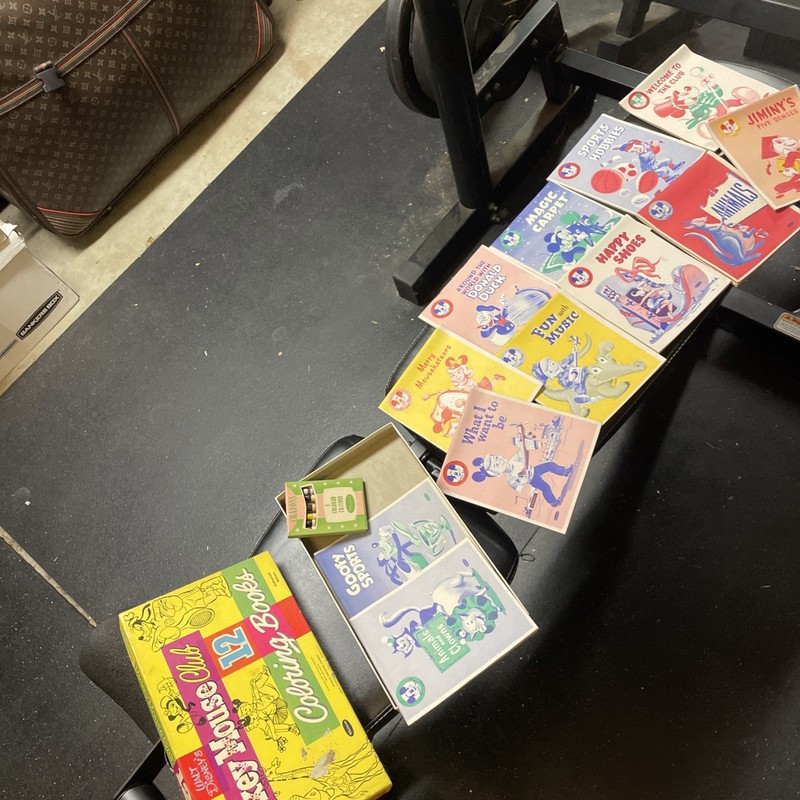Vintage Mickey Mouse Boxed Set of Coloring Books, C. 1955