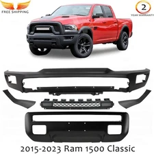 Front Bumper Primed Steel & Bumper Trims Kit For 2015-2023 Ram 1500 Classic