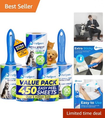5-Pack Extra Sticky Lint Rollers: Ultimate Solution for Pet Hair & Sneezes