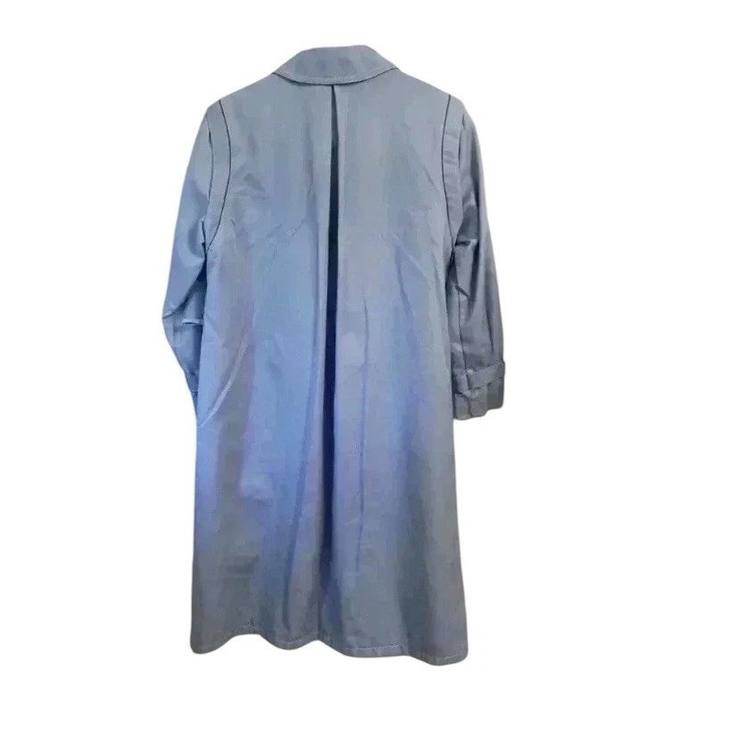 Sears Châtiser Vintage Size 8 (XS) Powder Blue Long Trench Classic Old Money - Image 2 of 4