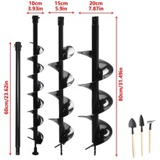 52CC Petrol Post Hole Borer Fence Earth Auger Digger + 3 Drill Bits + Extension
