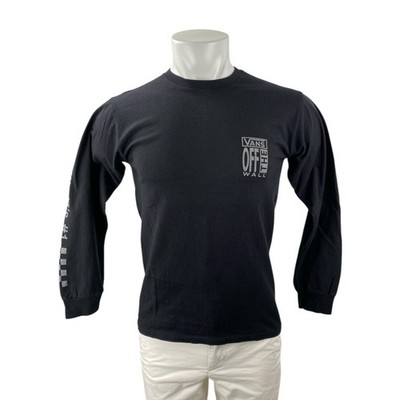 Vans of the Wall Men's Black Skater Long Sleeve Crew Neck T Shirt Tee Top Size S