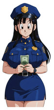 3383 Cute Cop Sticker, Made In USA, Laminated, Waifu, Sexy, Busty, Anime