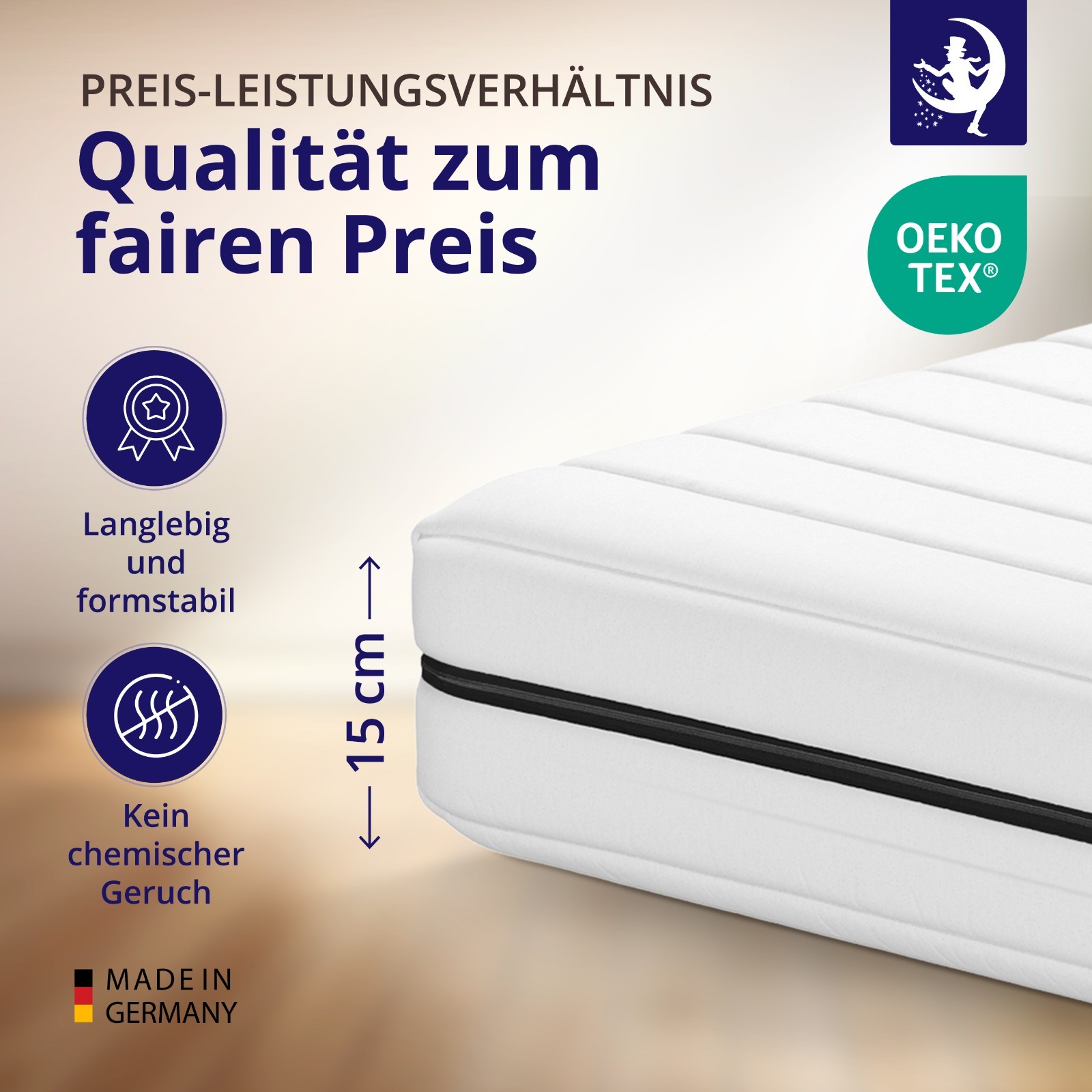 7-Zonen-Matratze 80x200 90x200 100x200120x200 140x200 160x200 Mister Sandman