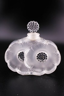 VINTAGE SIGNED LALIQUE CRISTAL FRANCE PERFUME BOTTLE