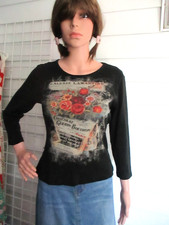90s Y2K Dressbarn Black Fairy Grunge Top Whimsigoth Phoebe Buffay top Sz L