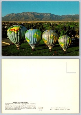 Continental World Balloon Corporation Albuquerque Four World Map Postcard