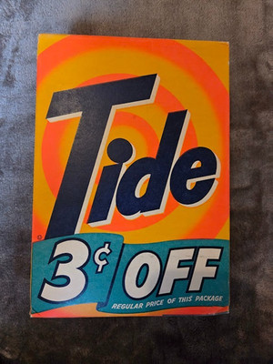 Vintage 1960's Tide Detergent FULL 1 Pound 4 Ounces NEW Never Opened or Used
