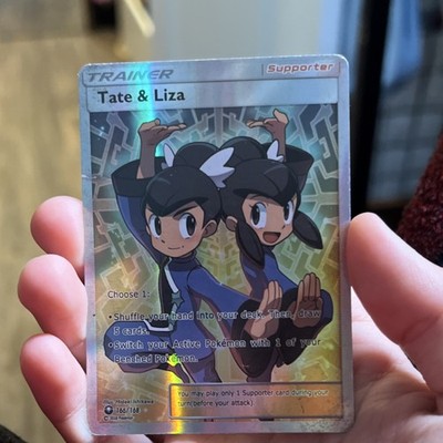 Pokémon Tate & Liza Full Art Holo Trainer Card 166/168 Celestial