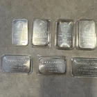 Seven Vintage 1 Oz Englehard, Silver Bars Wrapped Or In Capsules Tarnishing