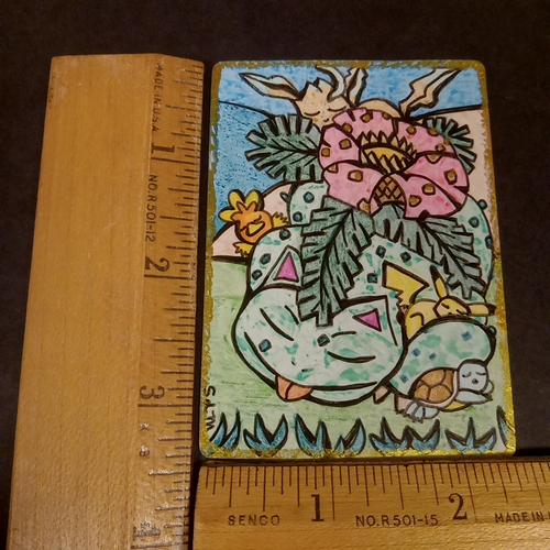 Pokémon: "Venusaur + Friends" Carta Arte Disegnata a Mano Originale ACEO Fan Art Unica - Foto 5 di 5