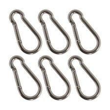 264 Lbs Spring Snap Hook Carabiner Clips 304 Stainless Steel 2.25 In 6pcs