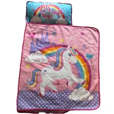 Toddler Portable Nap Mat with Soft Pillow Fleece Blanket for Preschool
