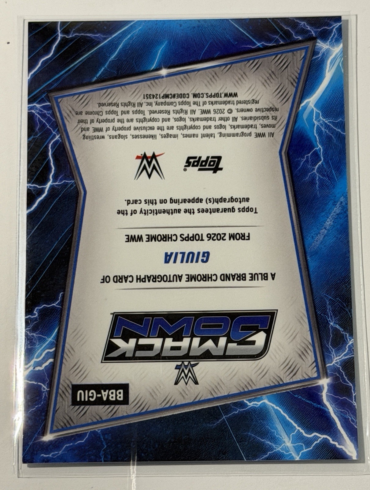 2026 Topps Chrome WWE Giulia #BBA-GIU Blue Brand Auto Blue Refractor /150 view 4