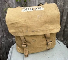 WW2 P-37 SOLDIERS WEBBING BACKPACK,NAMED & DATED 1941. + CABIN LABEL , JAN 1945.