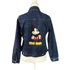 Vintage Disney Mickey Mouse Denim Jean Jacket  Classic Blue Jean Jacket Sz S
