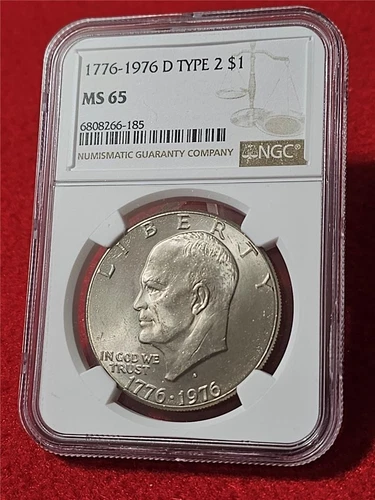 1776-1976-D TYPE 2 Eisenhower Dollar. NGC MS 65  UNCIRCULATED          #MF-T3313