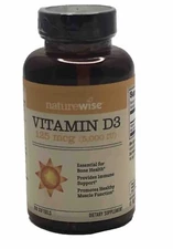 NatureWise Vitamin D3 5000iu For Healthy Muscle Function 360 Count Exp 11/26