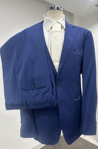 Traje Hombre Made IN Italy Azul Fresco Lana Tasm 46 48 50 52 54 56 58 60 Verano - Imagen 4 de 15