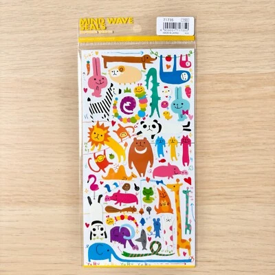 JAPANESE Cute Land Animal Stickers Cartoon Lion Bear Rabbit Yuru Animal Mind Wave Japan