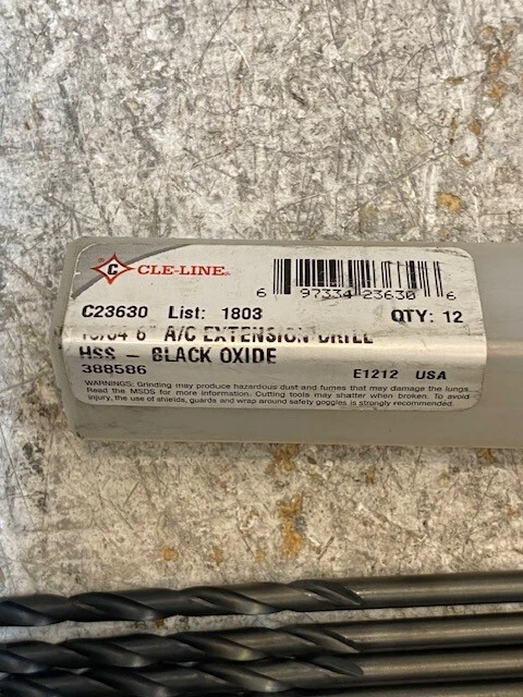 12 Quantity of Cle-Line C23630 | 13/64" x 6" AC Extension Drills 388586 (12 Qty) - Image 3 of 4
