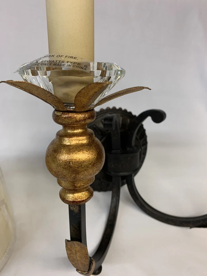 Aplique de pared Metropolitan estilo vela bronce francés - dorado - cristal Foto 3 de 4