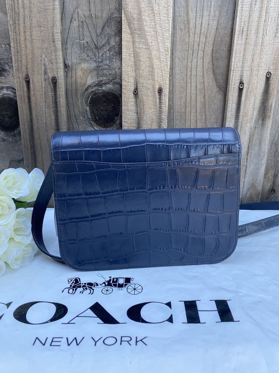 COACH ネイビー ボディバッグ 2ポケット NWT Coach Plaza Bag in Brass/Navy Natural grain Leather CCC41 | eBay