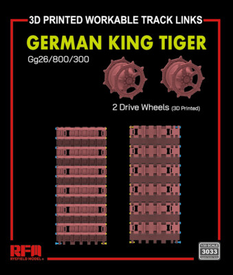 RYEFIELD 3033 1/35 GG26/800/300 Workable Tracks+2 Drive Wheels For King Tiger