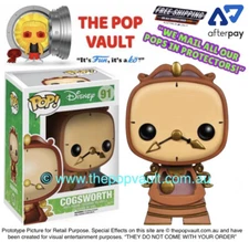 FUNKO POP VINYL DISNEY MOVIES BEAUTY AND THE BEAST #91 COGSWORTH BNIB