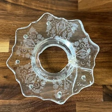 VTG REPAIRED Etched Glass Cambridge Diana  4 1/4" Locking Bobeche 8” Replacement