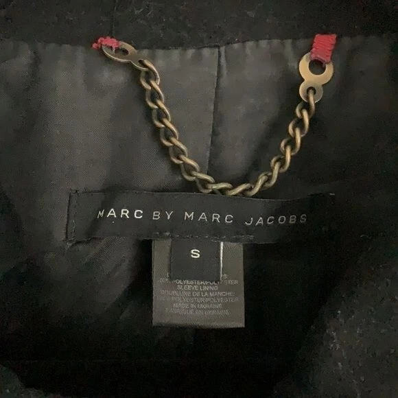 Черное двубортное подпоясанное пальто MARC by Marc Jacobs размер Small - Изображение 4 из 4