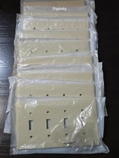 9 x Leviton Ivory 4-Gang MIDWAY UNBREAKABLE Toggle Switch Wallplate Nylon Cover
