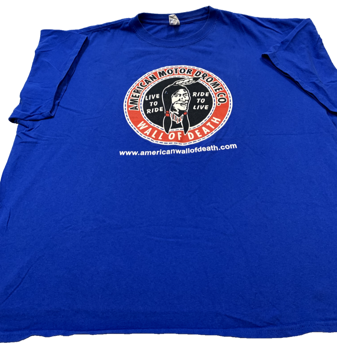 American Motordrome Co. Wall Of Death T-shirt Blue size 2XL | eBay