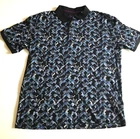 ROBERT GRAHAM Altman Blue Black Purple Short Sleeve POLO SHIRT Geometric XL
