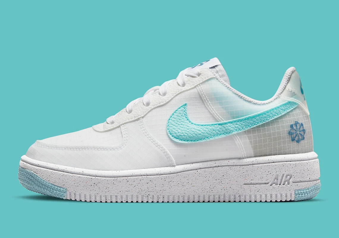 Nike Air Force 1 Crater Low GS White Copa Teal Zero DC9326 100 3.5Y 5 Women s