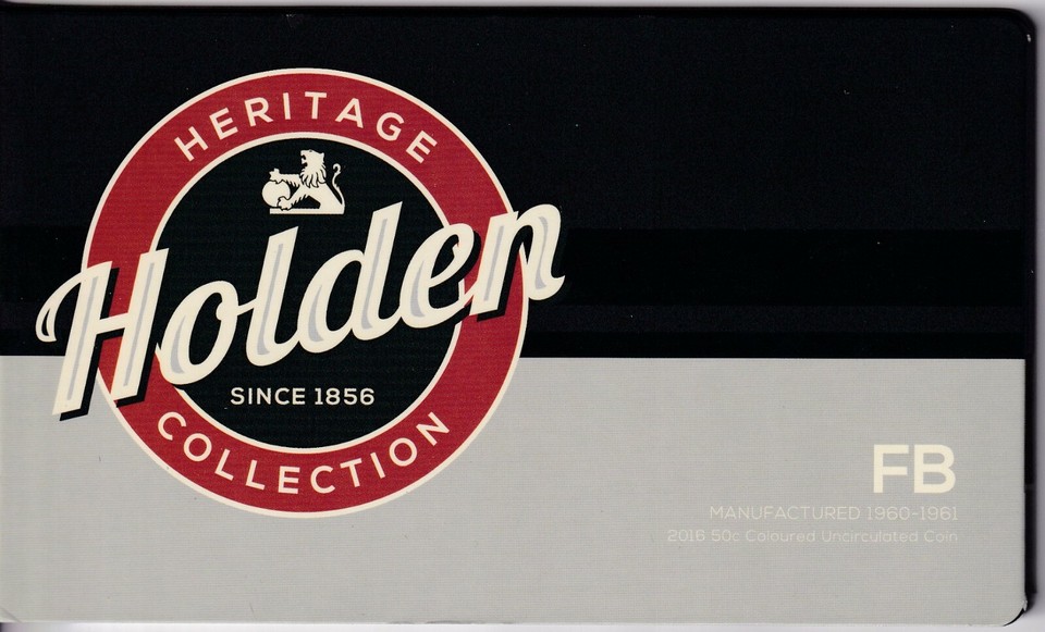 AUSTRALIAN 2016 50 CENT HOLDEN HERITAGE COLLECTION FB COLOURED COIN 