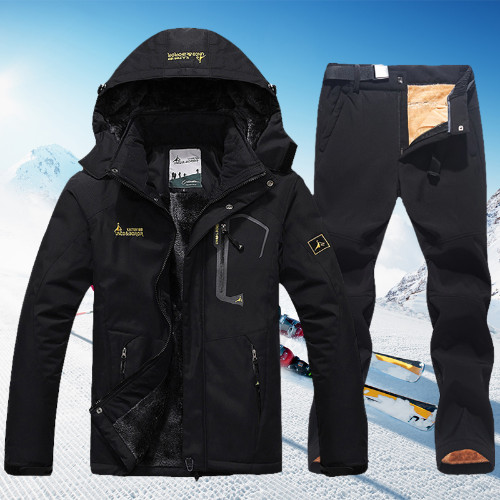 Traje de esquí para hombre a prueba de viento impermeable cálido chaquetas y pantalones para nieve esquí al aire libre