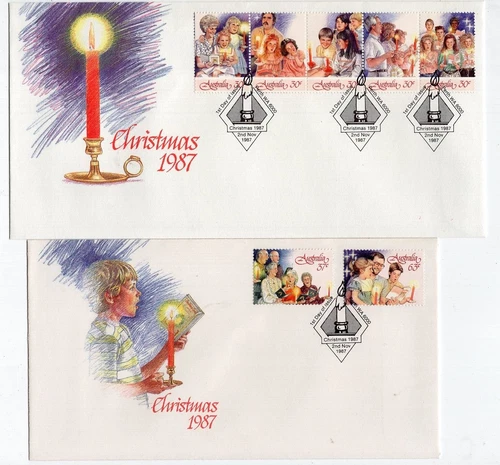 Australia 2 x Christmas 1987 FDC
