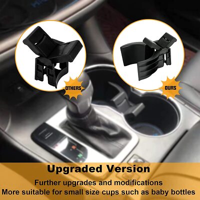 Center Console Cup Holder Insert Divider For 2014-2019 Toyota Highlander – Black Plastic, Absorbent