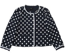 NWT J.Crew Jacket in Navy Ivory Polka-dot Textured Tweed Cotton Crop 8